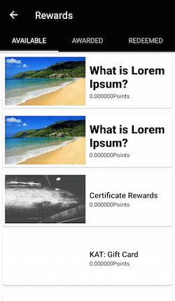 UI Layout of Rewards